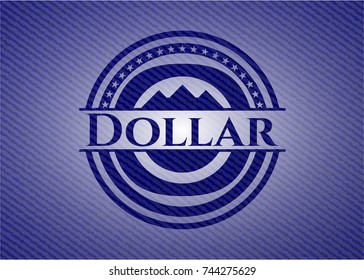 Dollar badge with denim texture