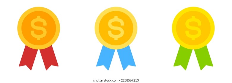 Dollar Badge in flat style isolated
