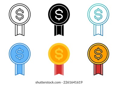 Dollar Badge in flat style isolated
