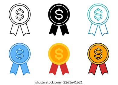 Dollar Badge in flat style isolated