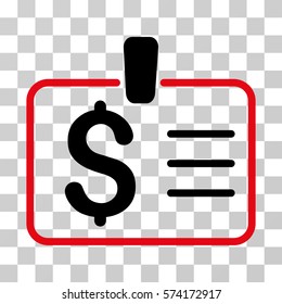 Dollar Badge icon. Vector illustration style is flat iconic bicolor symbol, intensive red and black colors, transparent background. Designed for web and software interfaces.