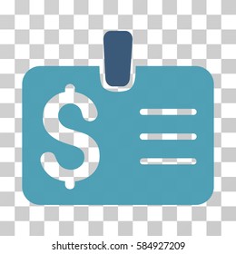 Dollar Badge icon. Vector illustration style is flat iconic bicolor symbol, cyan and blue colors, transparent background. Designed for web and software interfaces.