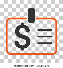 Dollar Badge icon. Vector illustration style is flat iconic bicolor symbol, orange and gray colors, transparent background. Designed for web and software interfaces.