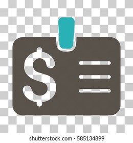 Dollar Badge icon. Vector illustration style is flat iconic bicolor symbol, grey and cyan colors, transparent background. Designed for web and software interfaces.