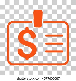 Dollar Badge icon. Vector illustration style is flat iconic symbol, orange color, transparent background. Designed for web and software interfaces.