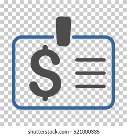 Dollar Badge icon. Vector pictograph style is a flat bicolor symbol, cobalt and gray colors, chess transparent background. Designed for software and web interface toolbars and menus.
