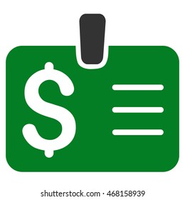 Dollar Badge icon. Vector style is bicolor flat iconic symbol with rounded angles, green and gray colors, white background.