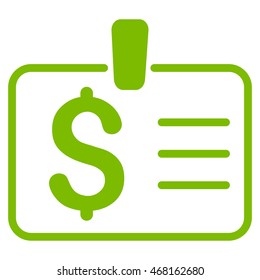 Dollar Badge icon. Vector style is flat iconic symbol with rounded angles, eco green color, white background.