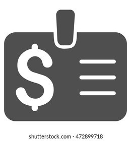 Dollar Badge icon. Vector style is flat iconic symbol with rounded angles, gray color, white background.