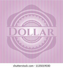 Dollar badge with pink background