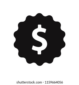 Dollar badge vector icon