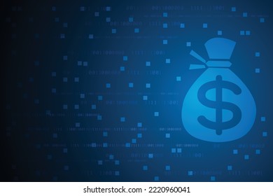 Dollar Bag in a blue background vector