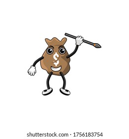 ilustración de diseño vectorial del personaje de dibujos animados de bolsos de dólar