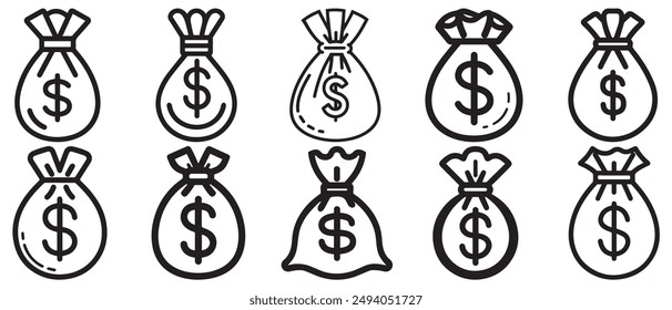 Dollar bag cash coin business buy money design.
