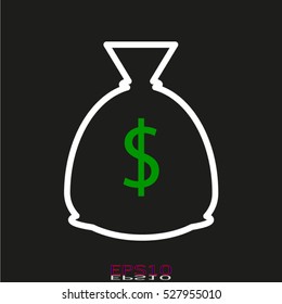 dollar bag choice vector icon, eps10