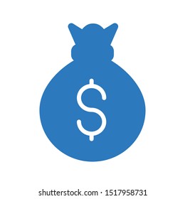 dollar bag glyph colour vector icon