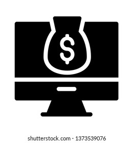 dollar bag glyph icon