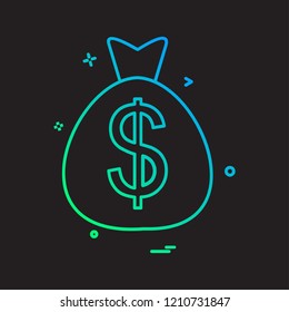 Dollar Bag icon design vector