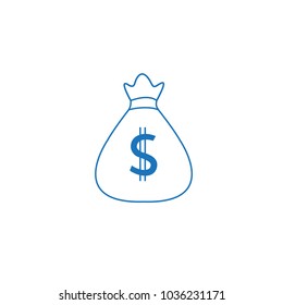 Dollar bag icon isolated on white background. Trendy dollar bag icon in flat style. Template for app, ui and logo, vector illustration, eps 10