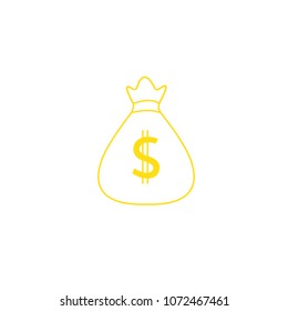Dollar bag icon isolated on white background. Trendy dollar bag icon in flat style. Template for app, ui and logo, vector illustration, eps 10