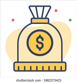 dollar bag icon, modern style Christmas and New Year line icon, Isolated winter holiday symbols
