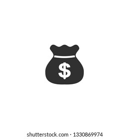 Dollar bag icon in simple design. Vector illustration.