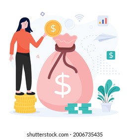 Dollar bag illustration, vector design of revenue