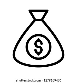 dollar bag line icon