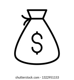 dollar bag line icon