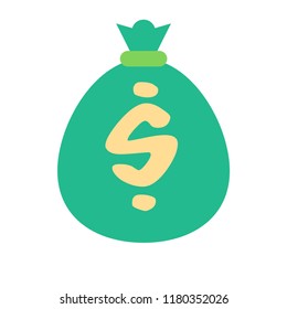Dollar bag vector icon