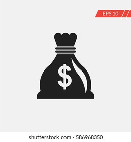 Dollar bag vector icon