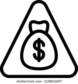 dollar bag Vector illustration on a transparent background.Premium quality symbols.Thin line vector   icon for concept and graphic design.