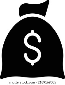 dollar bag Vector illustration on a transparent background.Premium quality symbols.Glyphs vector icon for concept and graphic design.
