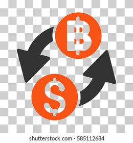 Dollar Baht Exchange icon. Vector illustration style is flat iconic bicolor symbol, orange and gray colors, transparent background. Designed for web and software interfaces.