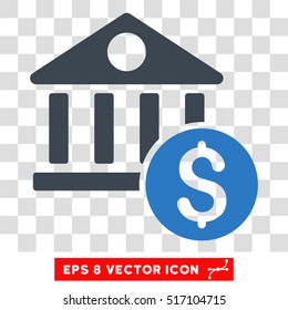 Dollar Bank EPS vector pictogram. Illustration style is flat iconic bicolor smooth blue symbol.