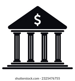 Dollar Bank Icon, symbol, and vector, Can be used for web, print, and mobile