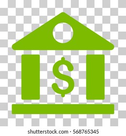 Dollar Bank icon. Vector illustration style is flat iconic symbol, eco green color, transparent background. Designed for web and software interfaces.
