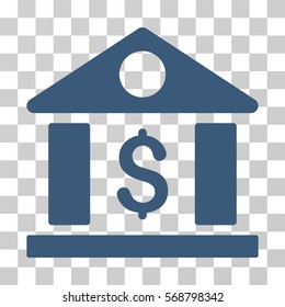 Dollar Bank icon. Vector illustration style is flat iconic symbol, blue color, transparent background. Designed for web and software interfaces.