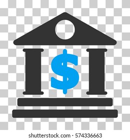 Dollar Bank icon. Vector illustration style is flat iconic bicolor symbol, blue and gray colors, transparent background. Designed for web and software interfaces.