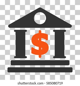 Dollar Bank icon. Vector illustration style is flat iconic bicolor symbol, orange and gray colors, transparent background. Designed for web and software interfaces.