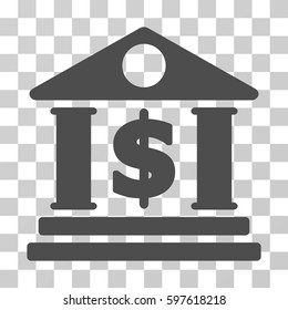 Dollar Bank icon. Vector illustration style is flat iconic symbol, gray color, transparent background. Designed for web and software interfaces.