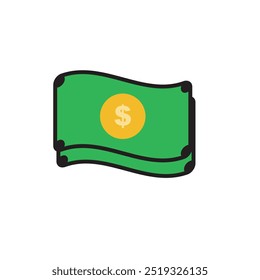 Billetes de banco del dólar aislados en un fondo blanco