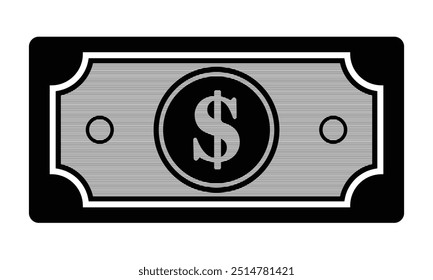 Dollar bank silhouette vector isolated on white background