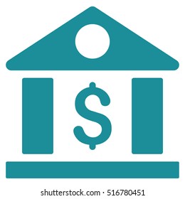 Dollar Bank vector icon. Flat soft blue symbol. Pictogram is isolated on a white background. Designed for web and software interfaces.