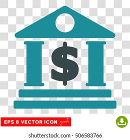 Dollar Bank vector icon. Image style is a flat soft blue pictograph symbol.