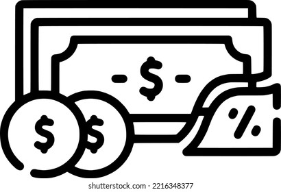 Dollar banknote and coin vector icon, money and ratio illustration, EPS
