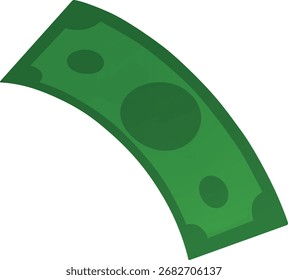 Dollar banknote falling. 3D green paper bill fly. Cartoon money cash. American currency banknote. Business and finance symbol. Bank payment game asset. Vector illustration isolated on white