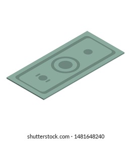 Dollar banknote icon. Isometric of dollar banknote vector icon for web design isolated on white background