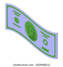 Dollar banknote icon isometric vector. Money cash. Bank payment