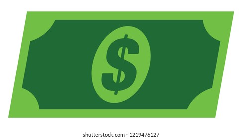Dollar banknote icon on a white background. Isolated dollar banknote symbol with flat style.